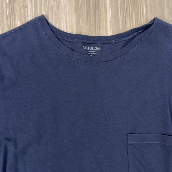 NWOT Vince Navy Blue crewneck tee shirt, XL - Picture 2 of 5